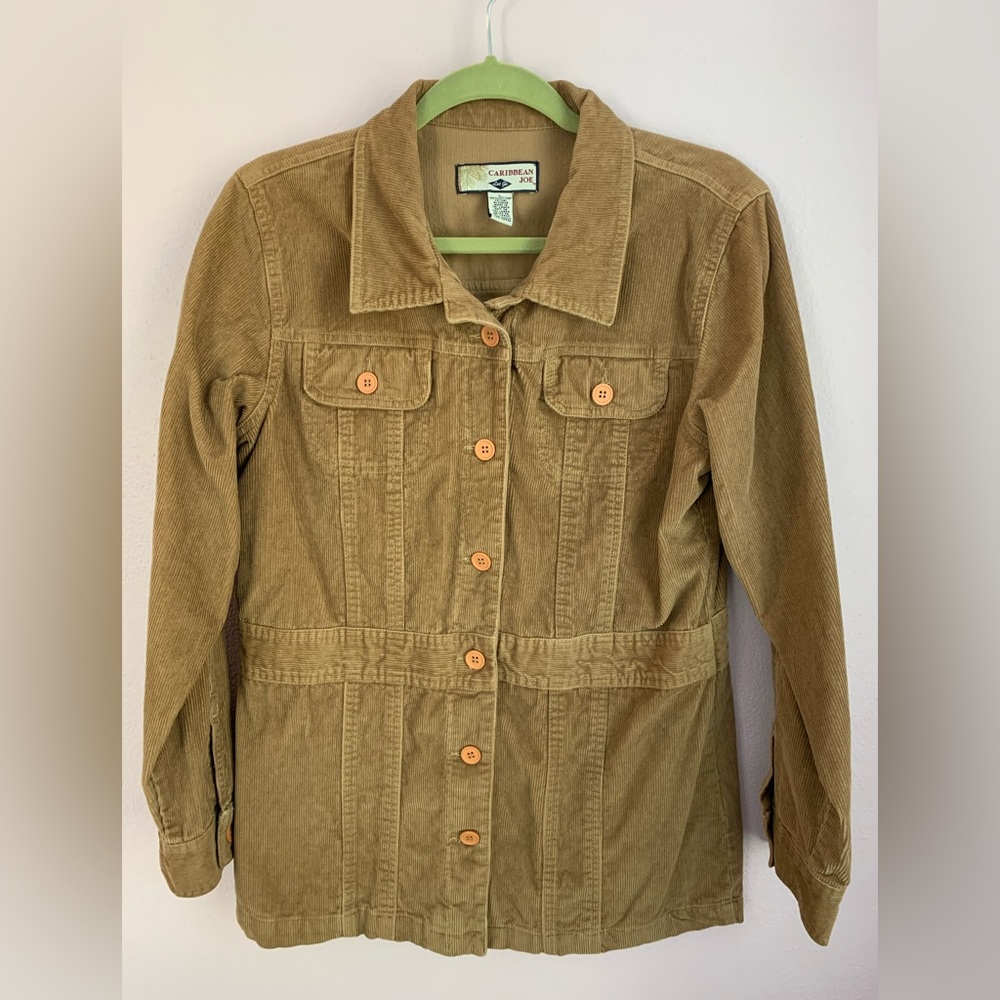 Brown corduroy safari-style jacket